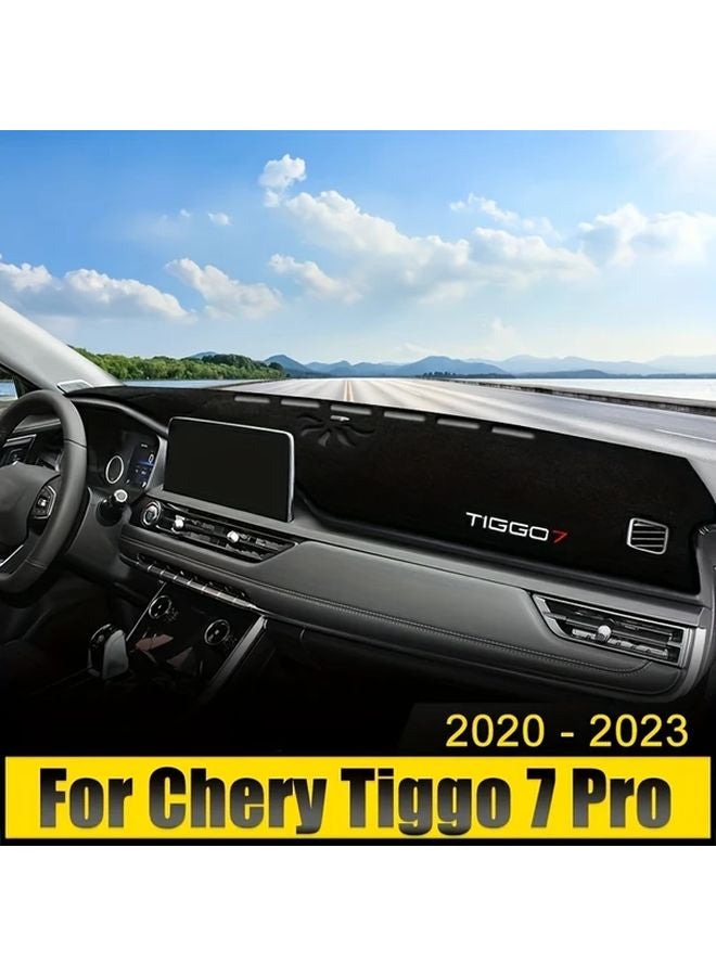 Chery Tiggo 7 Pro 2020 2023 Dashboard Cover Anti Glare Sun Shade Non Slip Mat LHD Black Side - Image 1